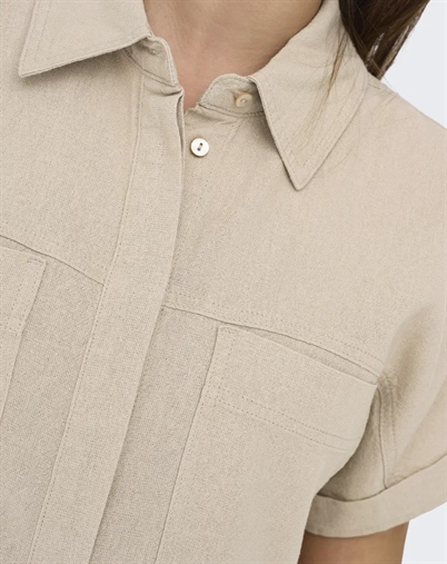 Only - Caro Linen Boxy Skjorte - Oxford Tan